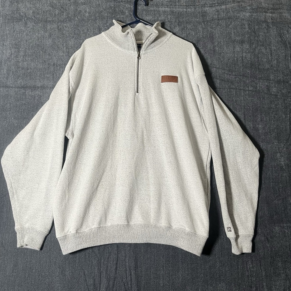 Outfitter Trading Co Mens XL 1/4 Zip Pullover Sweatshirt Oatmeal Gray Heather